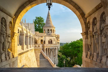 Tuinposter Fisherman's Bastion in Budapest city, Hungary © orpheus26