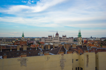 Naklejka na ściany i meble Hungarian Parliament Building in Budapest city, Hungary