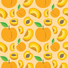 peach or nectarine seamless pattern for wallpaper or wrapping paper