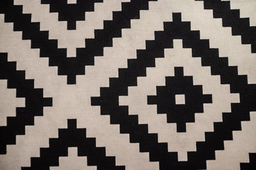 Ornate pixelated floor carpet texture closeup