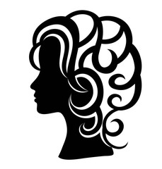 Woman Face Silhouette, art vector design