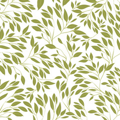 Naklejka na ściany i meble branch with leafs ecology pattern vector illustration design