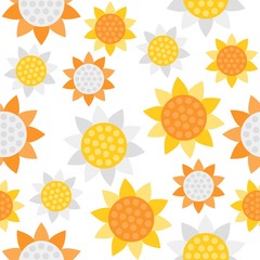 Sunflower seamless pattern for wallpaper or wrapping paper summer theme