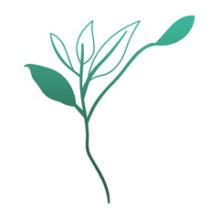 branch with leafs ecology icon vector illustration design