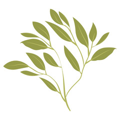branch with leafs ecology icon vector illustration design
