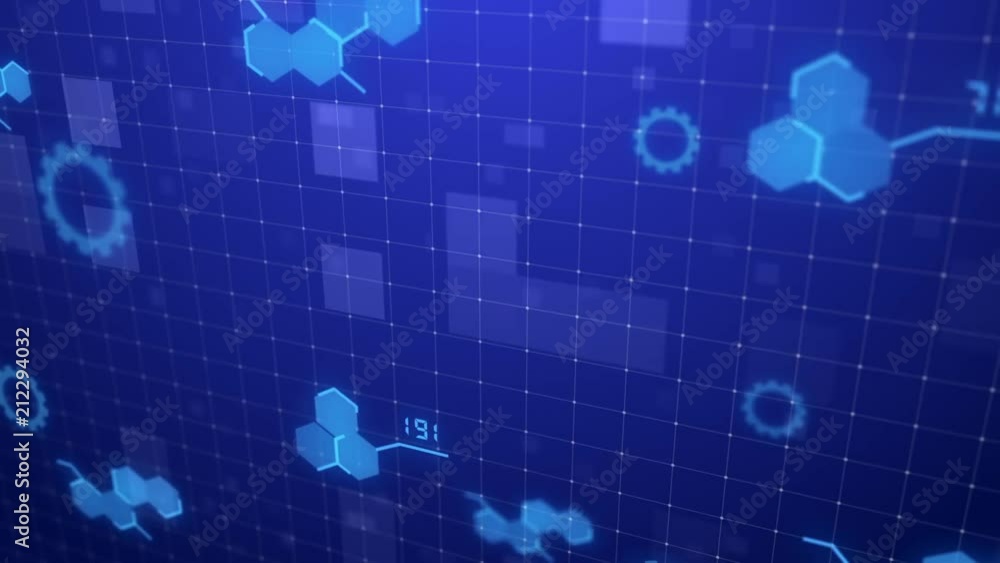 Aufkleber Sci Fi Technology motion graphic background Suitable for Application, Desktop, Banner Background TV broadcast and show