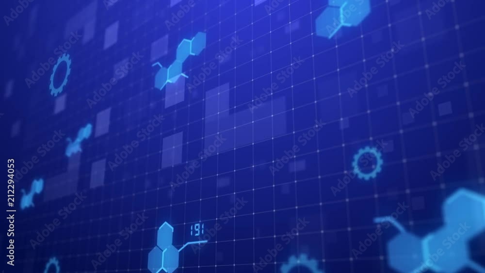 Poster sci fi technology motion graphic background suitable for application, desktop, banner background tv 