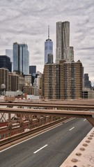 Fototapeta na wymiar New York Skyline from the Brooklyn Bridge
