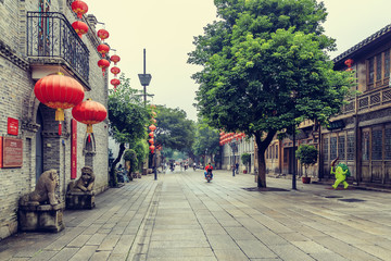 Fuzhou, China. In May 2016, three lanes and seven alleys in Fuzhou were a historic street. It is a...
