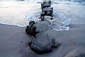 Strand in der Abenddemmerung