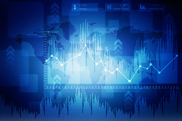 2d rendering Stock market online business concept. business Graph 