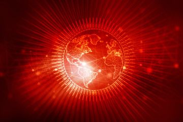 2d illustration Network community concept . Mixed media