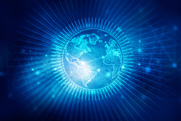 2d illustration Network community concept . Mixed media