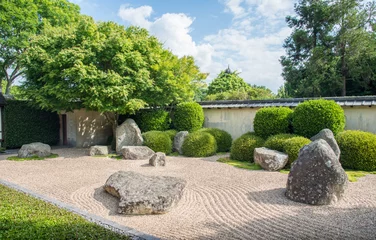 Aluminium Prints Stones in the sand Japanese Garden in Hamilton gardens of New Zealand.