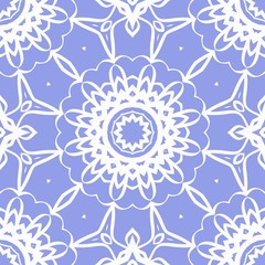 Vector illustration. pattern with floral mandala, decorative seamless ornament. design for print fabric, bandana.
