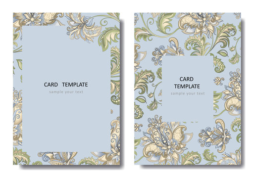 design invitation template with decorative flowers
