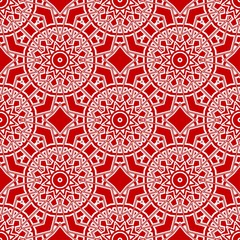 Modern colored seamless lace pattern with abstract geometric flower. Fashion design background for invitation card. illustration