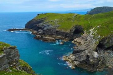 Rocky Coastline of Cornwall, Southwest England in May 2017