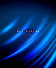 Neon glowing techno lines, hi-tech futuristic abstract background template with square shapes