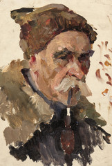 Naklejka premium oil painting, portrait