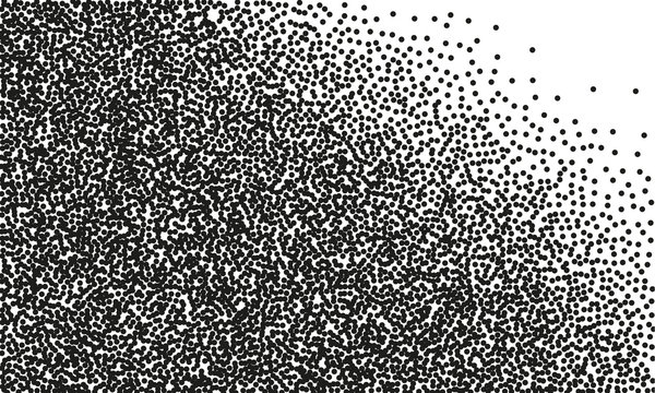 Background with black dots. Style of pointillism, dotted line. Abstract pattern. Vector illustration