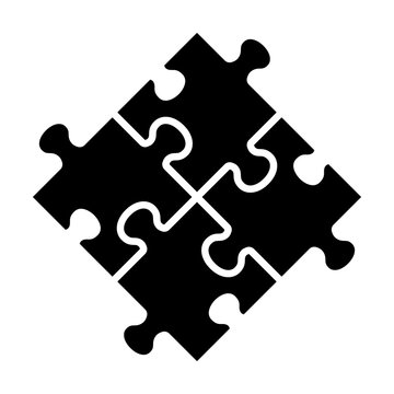 recommend clip art: Rotated four pieces of jigsaw puzzle or teamwork concept flat vector icon for apps and websites