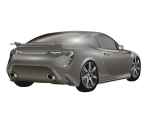 Gray luxury auto vector illustration isolated on white background