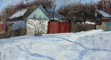 landscape, oil painting, hand made