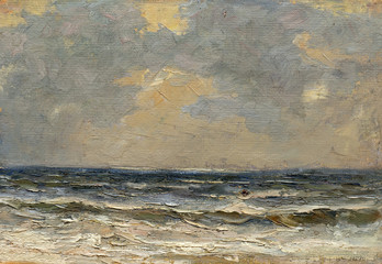 landscape, oil painting, hand made