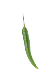 Ripe hot chili pepper on white background