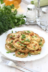 Fried zucchini on the plate