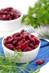 Boiled red kidney beans in a bowl