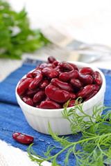 Boiled red kidney beans in a bowl