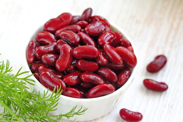 Boiled red kidney beans in a bowl