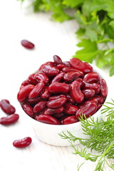 Boiled red kidney beans in a bowl