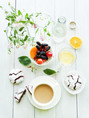 Morning coffee with milk