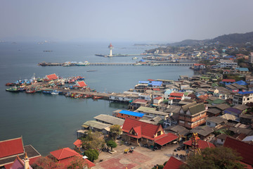 Overlooking Tha-Lang Pier on Ko Sichang in Thailand