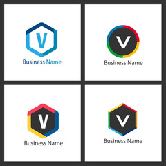 Letter V Logo Set Design