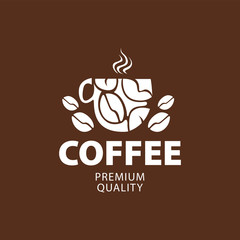 Coffee Shop Logo Design Element in Vintage Style for Logotype, Label, Badge and other design. Bean retro vector illustration.