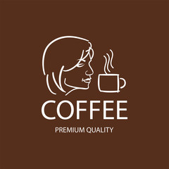 Coffee Shop Logo Design Element in Vintage Style for Logotype, Label, Badge and other design. Bean retro vector illustration.