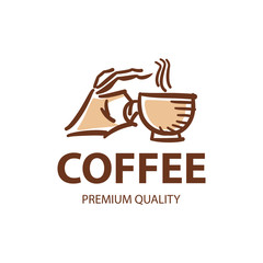 Coffee Shop Logo Design Element in Vintage Style for Logotype, Label, Badge and other design. Bean retro vector illustration.