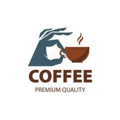 Coffee Shop Logo Design Element in Vintage Style for Logotype, Label, Badge and other design. Bean retro vector illustration.