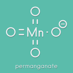 Permanganate anion, chemical structure. Skeletal formula.