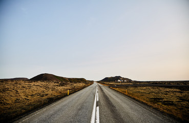 Fototapeta na wymiar Road to infinity in Iceland.
