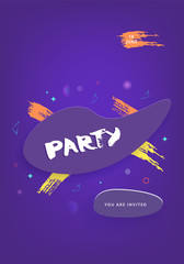  Party vertical dark banner. Vector illustration.