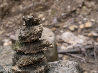 Fototapeta na wymiar rock stacking balanced