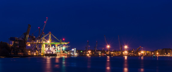 GENERAL CARGO - Ship at the transshipment wharf at night
