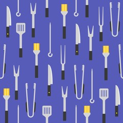 Grill accessories seamless pattern for use as wrapping paper gift or wallpaper and printing, barbeque theme