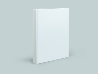 Blank hard cover book template on blank background