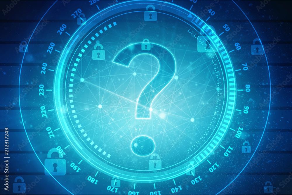 Poster 2d rendering question mark concept